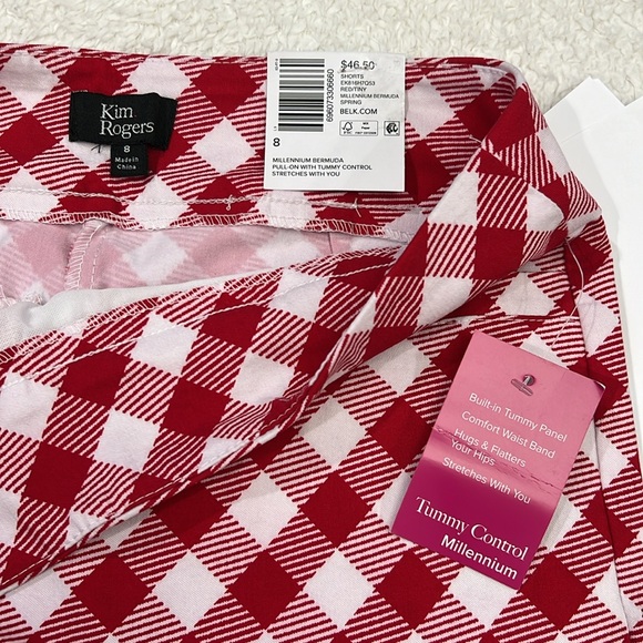 Kim Rodger’s women’s pull-on shorts with tummy control size 8, red & white. - Picture 6 of 8